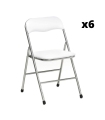 Pack 6 Sillas plegables Ibiza color blanca diseño ergonómica, cómoda y barata, respaldo y asiento acolchados.  Sayez