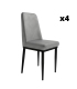 Pack 4 Sillas Oslo color gris para salón y comedor, silla cómoda y barata. Sayez