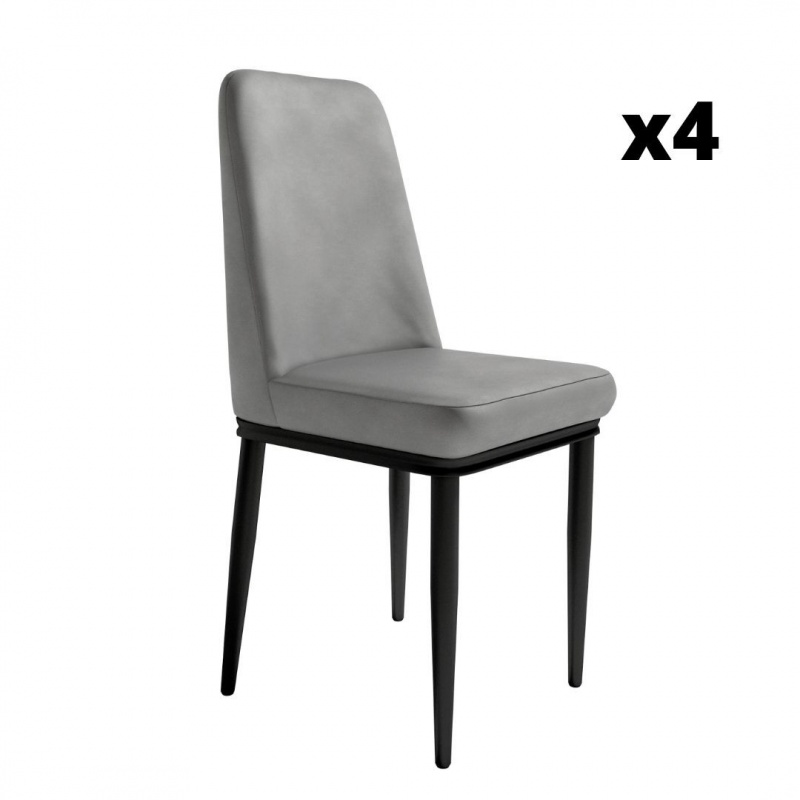 Pack 4 Sillas Oslo color gris para salón y comedor, silla cómoda y barata. Sayez