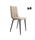 Pack 4 Sillas Boa color beige para salón y comedor, silla cómoda y barata. Sayez