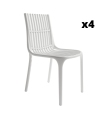 Pack 4 Sillas exterior apilable Milán color blanco, ergonómica y cómoda, interior y exterior. Sayez