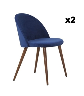 Pack 2 Sillas Velvet Azul Marino para salón y comedor, silla cómoda y barata. Sayez