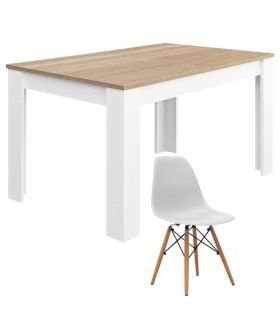 Conjunto Mesa Kendra Mediterraneo y 4 sillas Tower |SAYEZ|