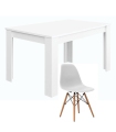 Conjunto Mesa Kendra Blanca y 4 sillas Tower