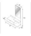 Medidas mueble recibidor Dahlia, 81 cm de ancho. 29 cm de fondo. 116 cm de alto