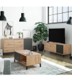 Mueble de Televisión Brooklyn con 2 puertas y 2 cajones color Roble Nodi y Gris Antracita