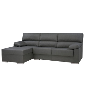 Chaiselongue Rub Gris Oscuro Visto de Frente Izquierda