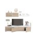 Salón Alida Mediterráneo Blanco Artik y Roble Canadian 200 cm |SAYEZ|