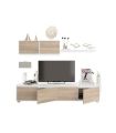 Salón Alida Mediterráneo Blanco Artik y Roble Canadian 200 cm |SAYEZ|