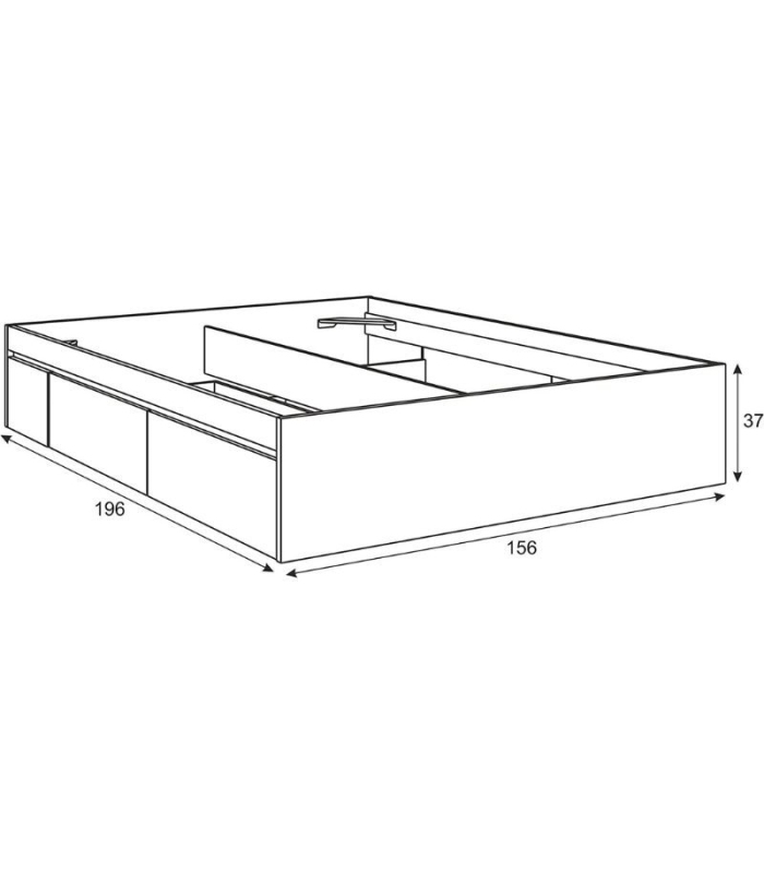 Estructura Cama 4 cajones Blanca