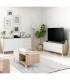 Mueble de tv brooklyn, mesa de centro brooklyn, aparador brooklyn blanco artik y roble canadia