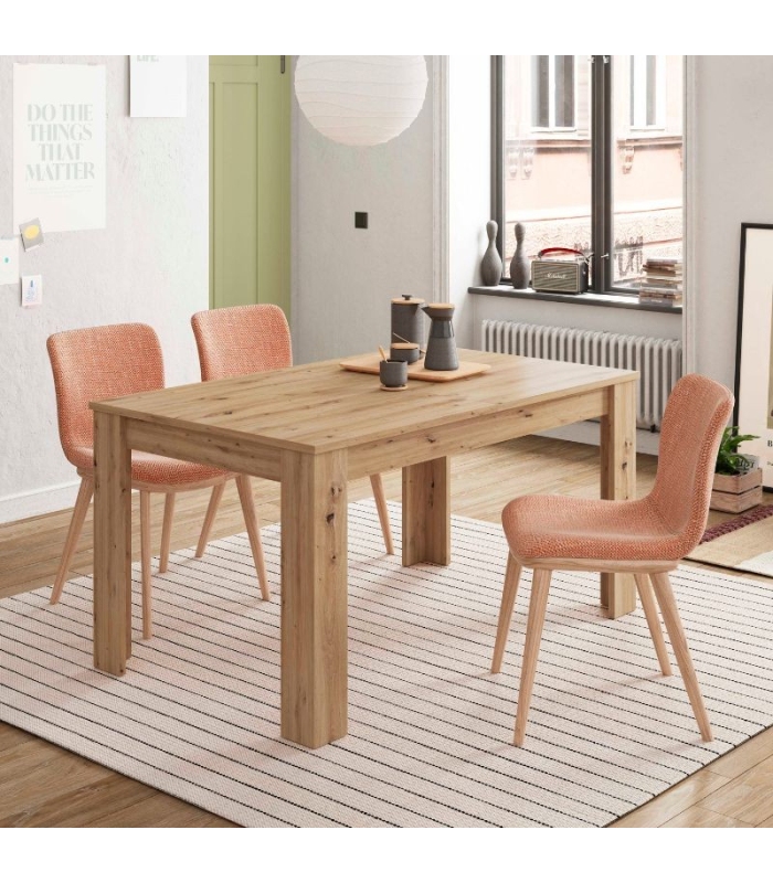 Mesa comedor extensible Kendra Roble Nodi de 140 cm extensible a 190