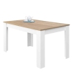 Mesa comedor extensible kendra 140x90 extensible a 190 cm en color roble canadian y blanco artik