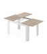 Mesa comedor extensible kendra 140x90 extensible a 190 cm en color roble canadian y blanco artik