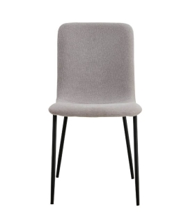 Pack 4 sillas tela color gris claro y patas negras
