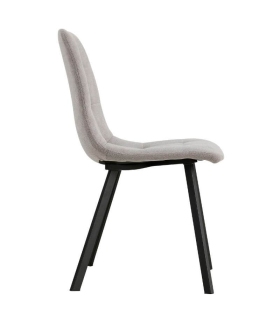 Pack 4 sillas Carla tela color gris claro y patas negras