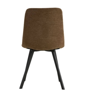 Pack 4 sillas Carla tela color marrón y patas negras