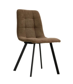 Pack 4 sillas Carla tela color marrón y patas negras