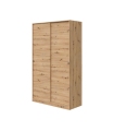 Armario 2 Puertas Correderas 120 cm Roble Nodi con barra de colgar y 4 estantes