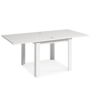 Mesa comedor cuadrada 90x90 extensible abierta blanco polar, mesa robusta, barata, de melamina. Sayez