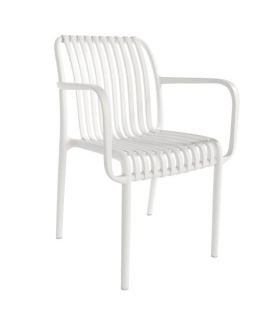 Pack 4 sillas Habana exterior con resposabrazos en color blanco