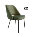 Pack 2 Sillas Beirut para salón o comedor en color verde con patas de metal negras