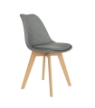 Pack 4 Sillas Amsterdam para salón o comedor en color gris con patas de madera maciza