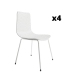 Pack 4 Sillas London para salón o comedor en color blanco con patas metálicas color blanco