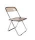 Silla plegable cuzco con asiento y respaldo de resina fumé y estructura de metal cromado