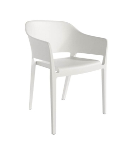 Pack 4 sillas exterior Valeta en color blanco con respaldo envolvente