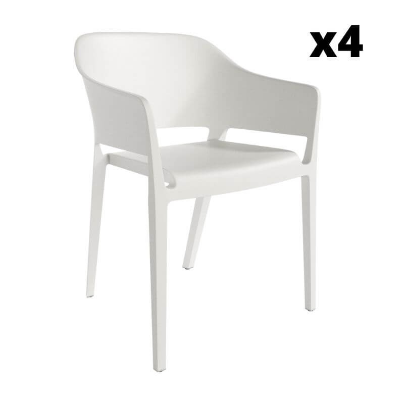 Pack 4 sillas exterior Valeta en color mostaza con respaldo envolvente