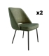 Pack 2 Sillas Beirut para salón o comedor en color verde con patas de metal negras