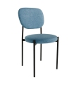 Pack 4 Sillas Hanoi para salón o comedor en color azul con patas de metal negras