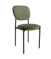 Pack 4 Sillas Hanoi para salón o comedor en color verde con patas de metal negras