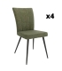 Pack 4 Sillas Dallas para salón o comedor en color verde con patas de metal negras