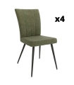 Pack 4 Sillas Dallas para salón o comedor en color verde con patas de metal negras