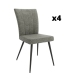 Pack 4 Sillas Dallas para salón o comedor en color gris con patas de metal negras