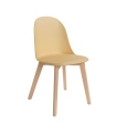 Pack 4 Sillas Miami para salón o comedor en color amarillo con patas de madera maciza