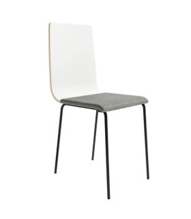 Pack 4 Sillas Dubai para salón o comedor en color soul blanco con patas de metal negras