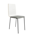 Pack 4 Sillas Dubai para salón o comedor en color soul blanco con patas de metal negras