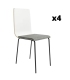 Pack 4 Sillas Dubai para salón o comedor en color soul blanco con patas de metal negras