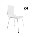 Pack 4 Sillas London para salón o comedor en color blanco con patas metálicas color blanco