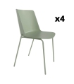 Pack 4 Sillas Orlando para salón o comedor en color verde tiza con estructura metálica verde tiza