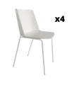 Pack 4 Sillas Orlando para salón o comedor en color blanco con estructura metálica blanca