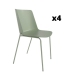 Pack 4 Sillas Orlando para salón o comedor en color verde tiza con estructura metálica verde tiza