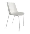 Pack 4 Sillas Orlando para salón o comedor en color blanco con estructura metálica blanca