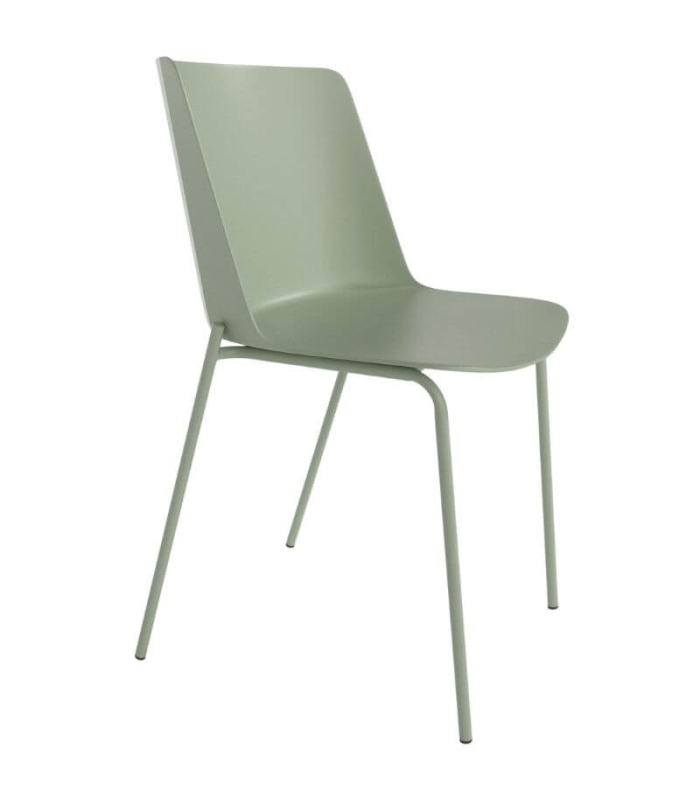 Pack 4 Sillas Orlando para salón o comedor en color verde tiza con estructura metálica arena