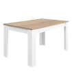 Mesa comedor Kendra Blanco Artik y Roble Canadian140 cm extensible a 190 cm