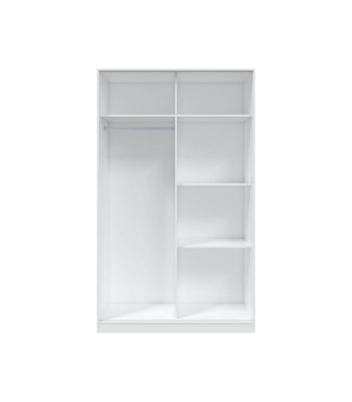 Armario 2 puertas correderas elliot. 120 cm de ancho, 200 cm de alto y 50 cm de fondo en blanco artik y blanco velho