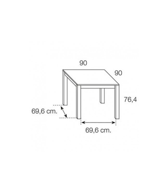 Mesa Comedor Cuadrada 90x90 Extensible Blanco Polar